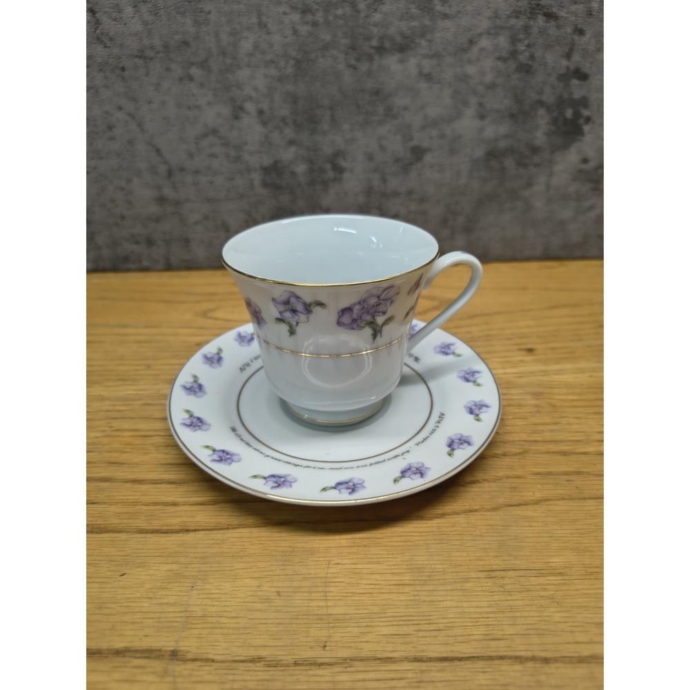 DaySpring Purple Lilac Flowers Cup and Saucer Sloam Springs Arkansas